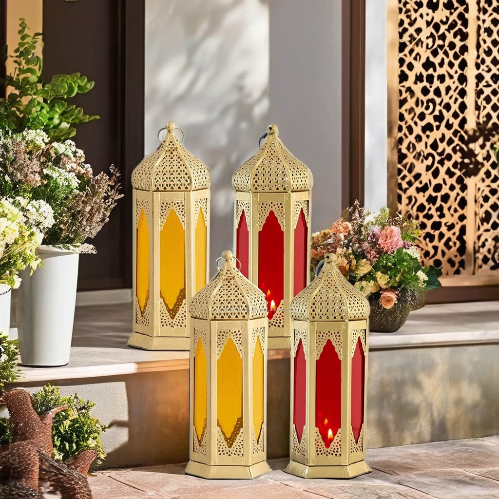 Home Centre Iron and Glass Corsica Tall Morrocan Lantern