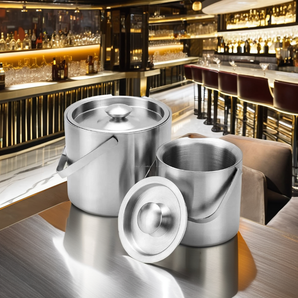 Ice Bucket, 3L Thick Stainless Steel