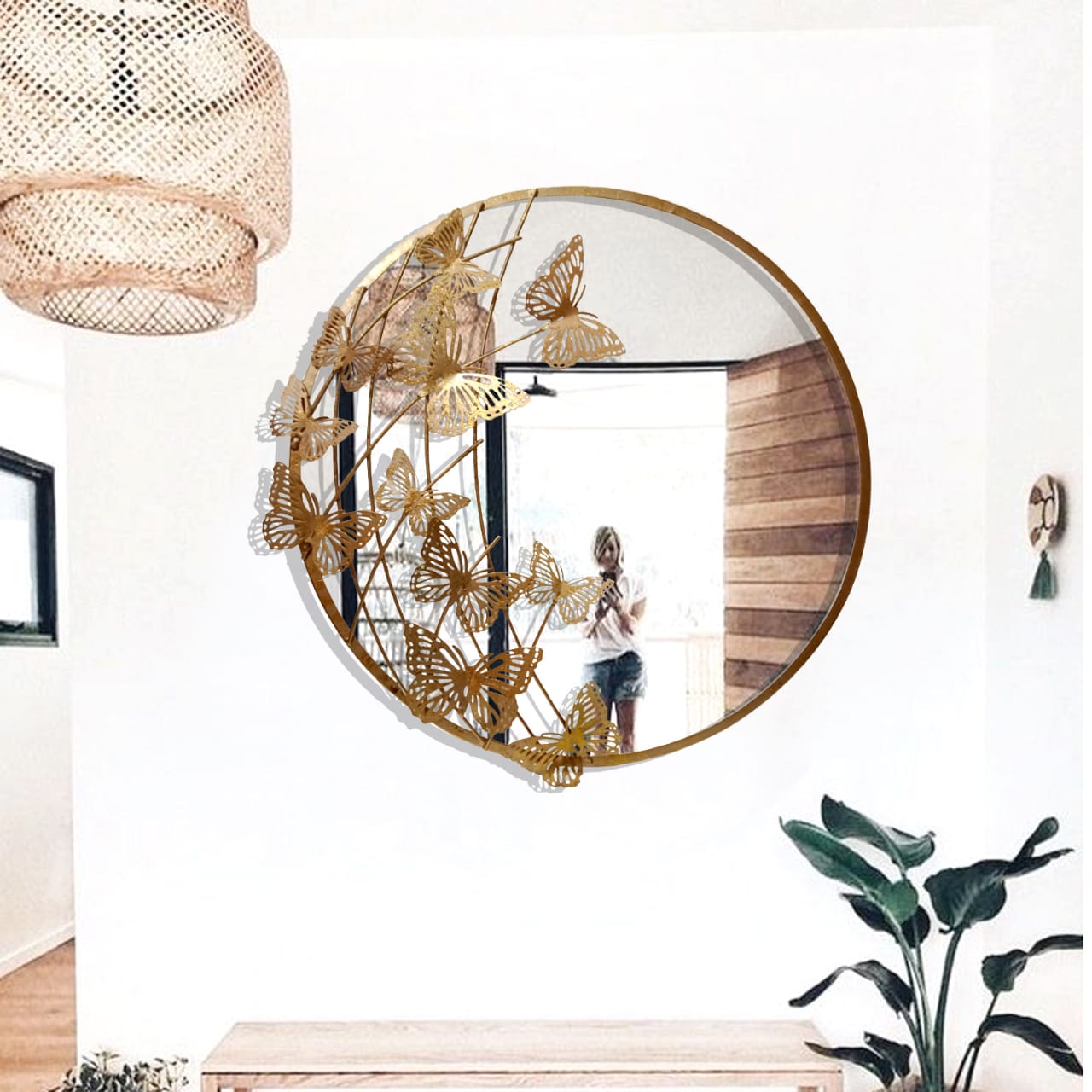 Wrought Iron Butterfly Mirror