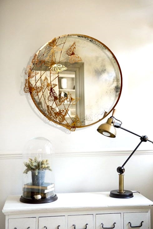 Wrought Iron Butterfly Mirror