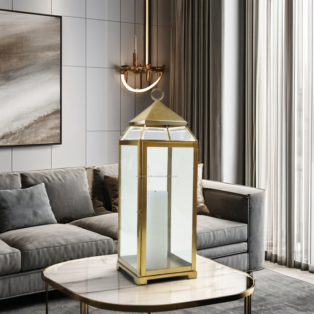 Large Square Decorative Metal Hanging Lantern