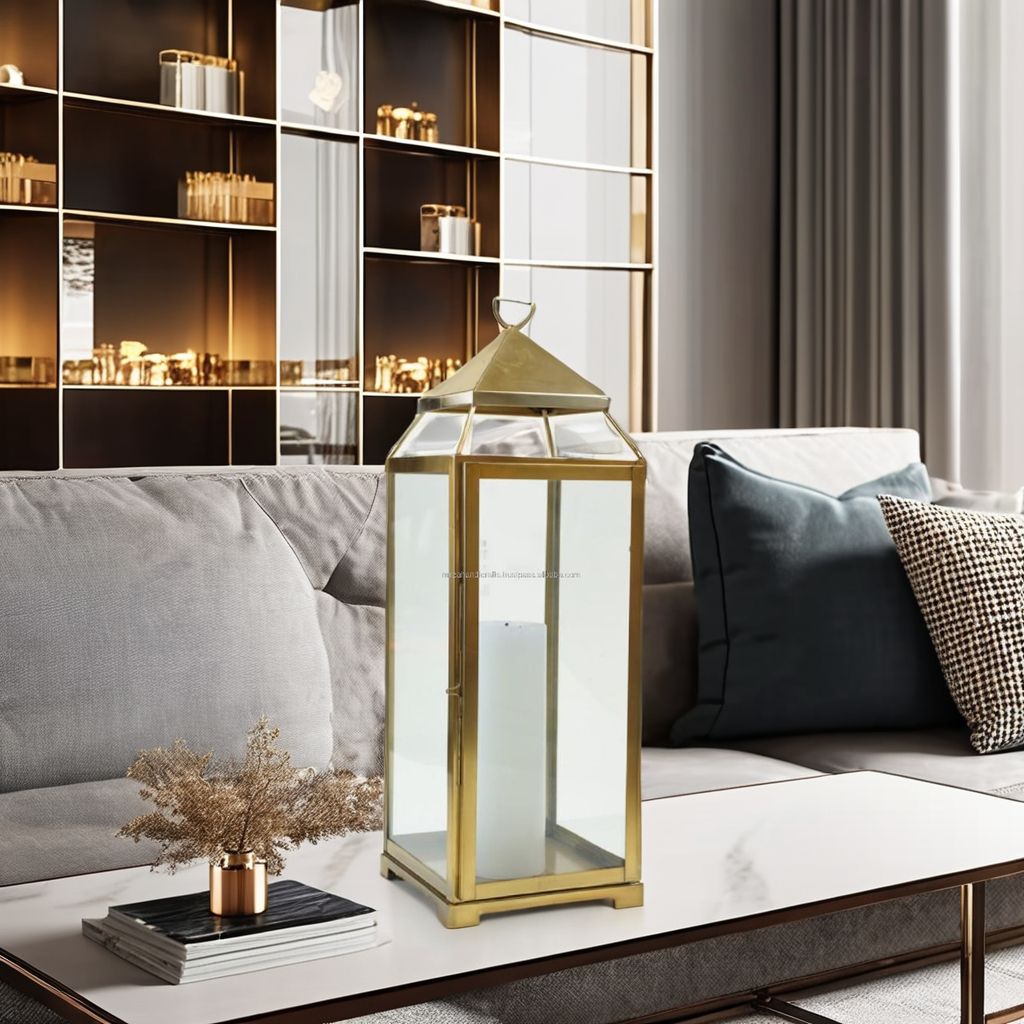 Large Square Decorative Metal Hanging Lantern