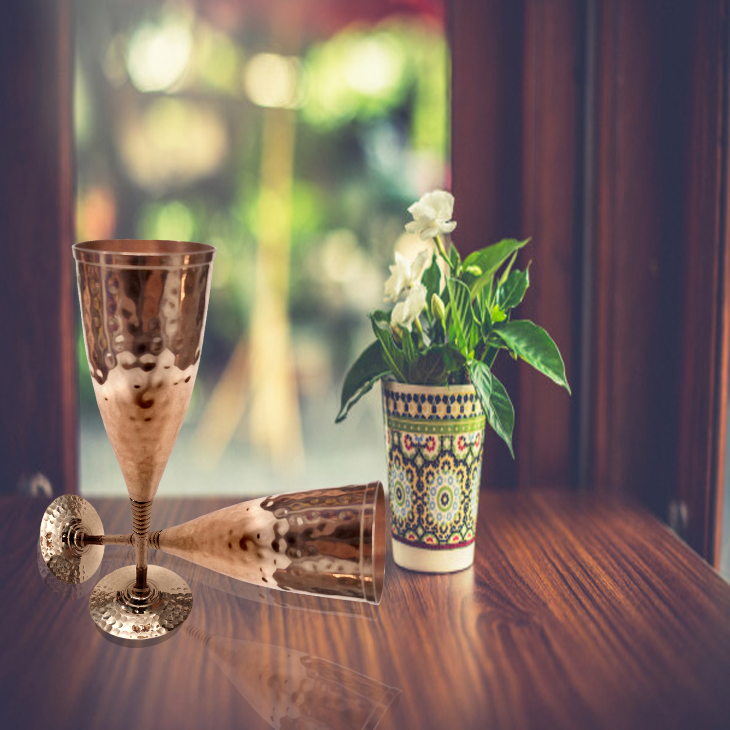 Handcrafted Copper Wine Glass Goblets