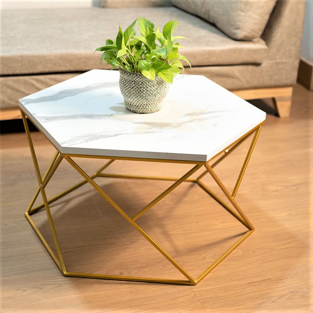 End Table Side Table Wrought Iron Marble Look