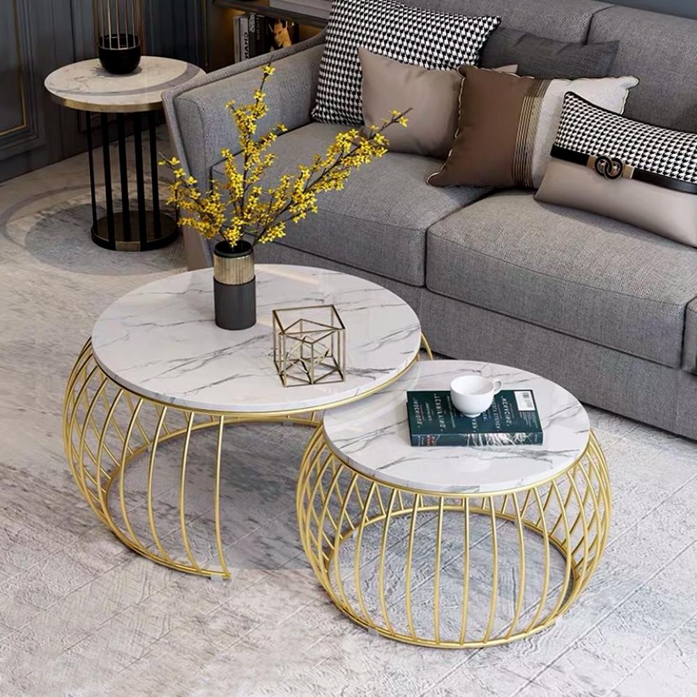 End Table Side Table Wrought Iron Marble Look