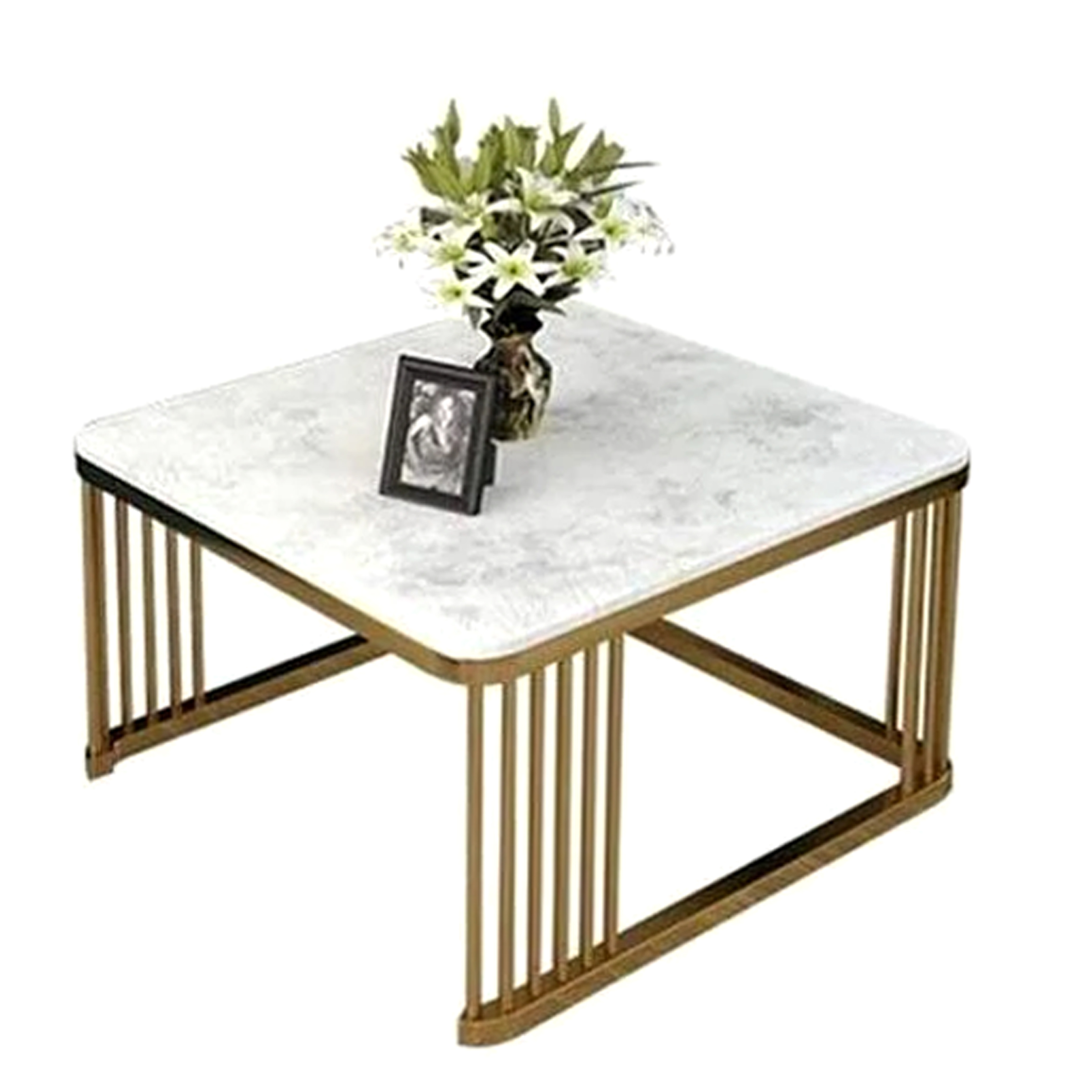 Coffee Table with White Marble Top