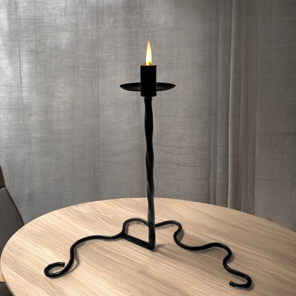 Black Wrought Iron Wedding Candlestick