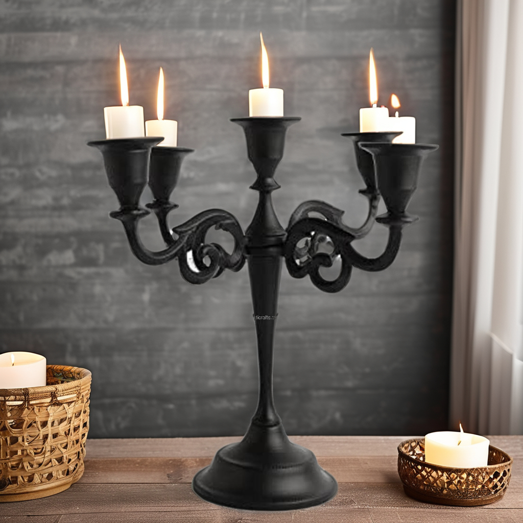 Black Wrought Iron Wedding Candlestick